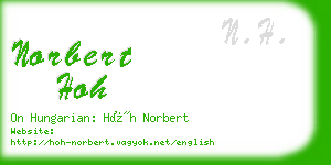 norbert hoh business card